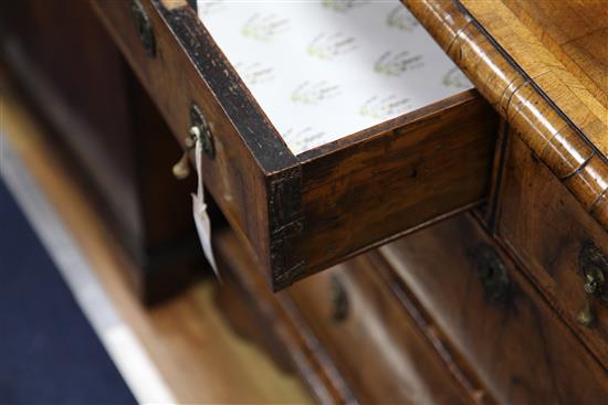 An 18th century walnut and featherbanded chest, W.3ft 3in.